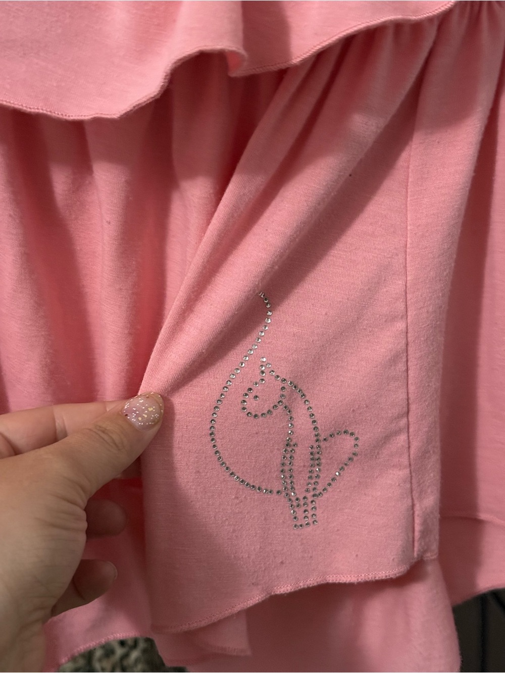 VINTAGE BABY PHAT Off-Shoulder Ruffle Top - Pink - Picture 3 of 4